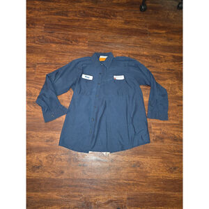 Blue button down work shirt Red Kap size Large VINTAGE Ray